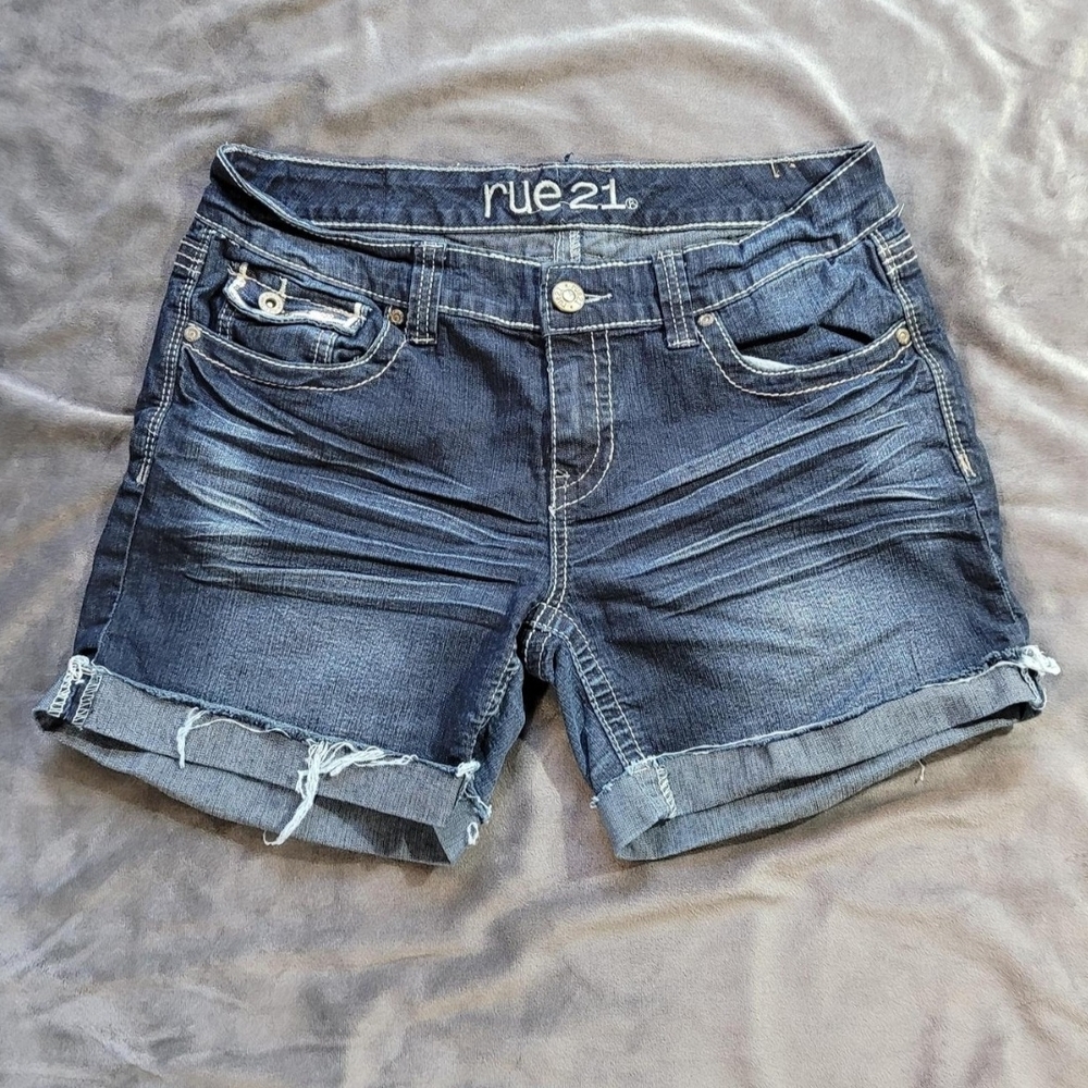 Rue21 Blue Jean Shorts with Rolled Cuffs